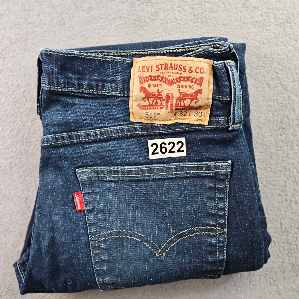 Levi's 511 Jeans Men's 32x30 Blue Denim Dark Wash Slim Stretch Skinny Streetwear - Picture 12 of 13